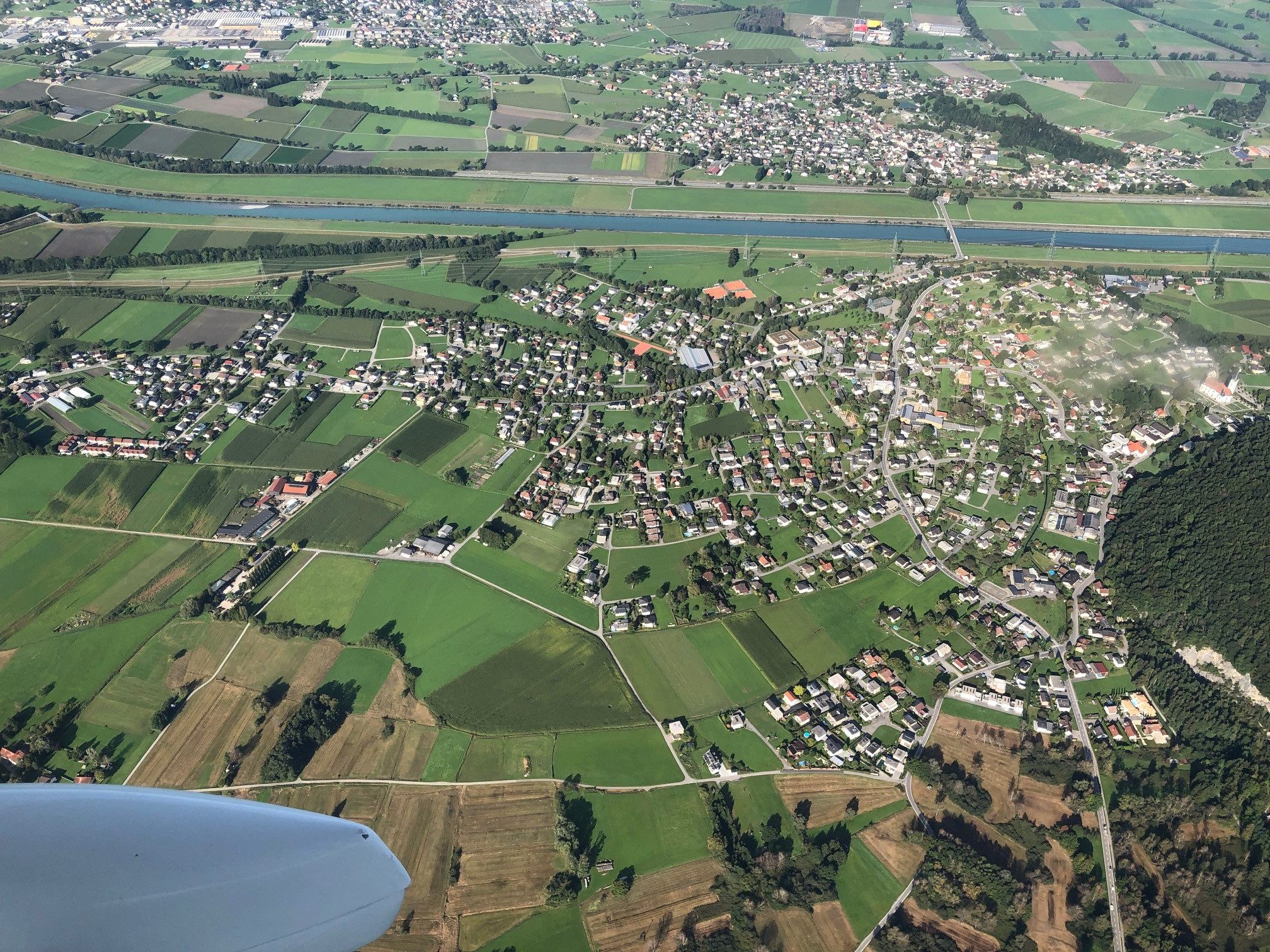 Luftaufnahme der Gemeinde Koblach