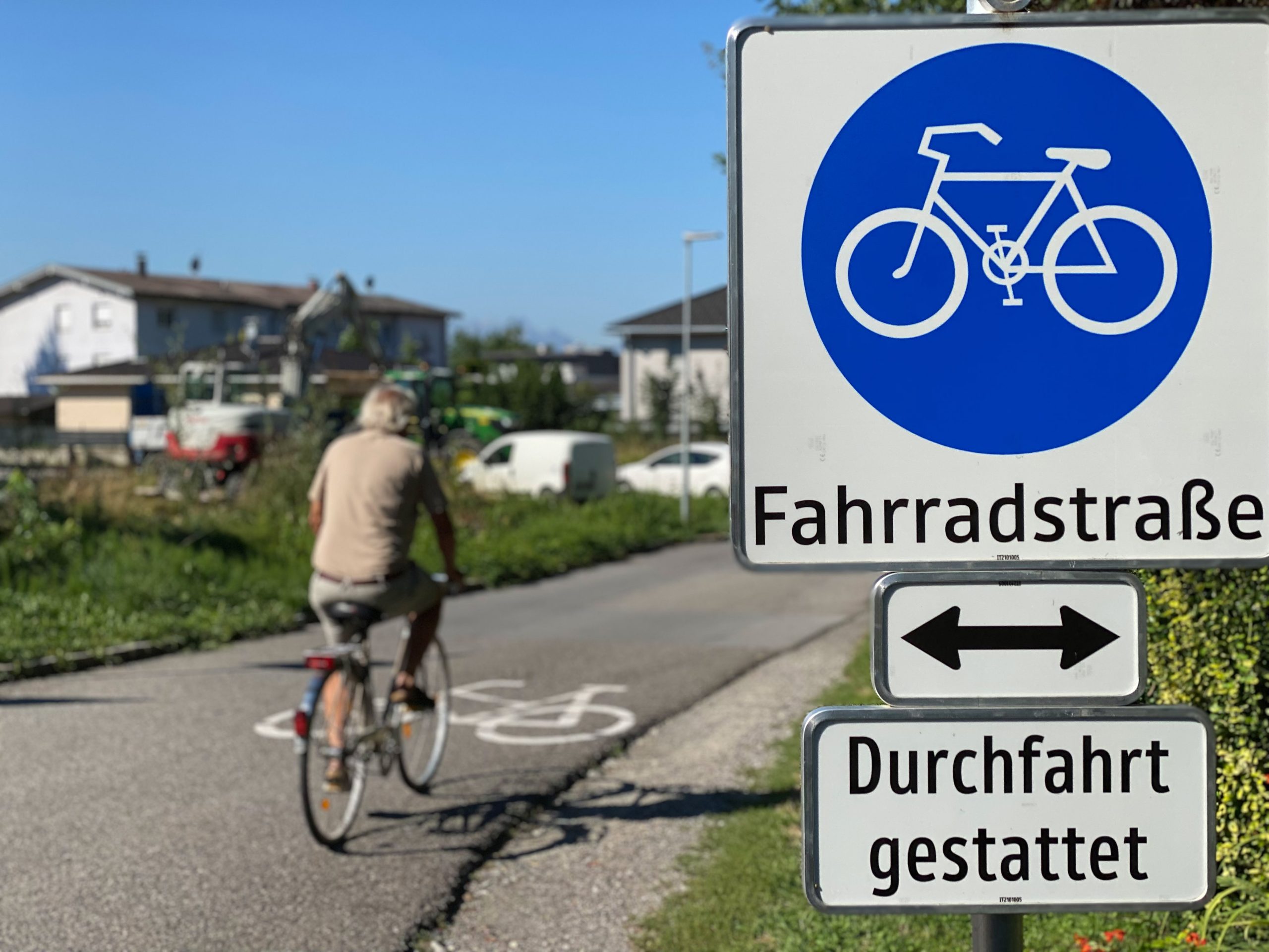 Fahrradstraße in der Gemeinde Altach