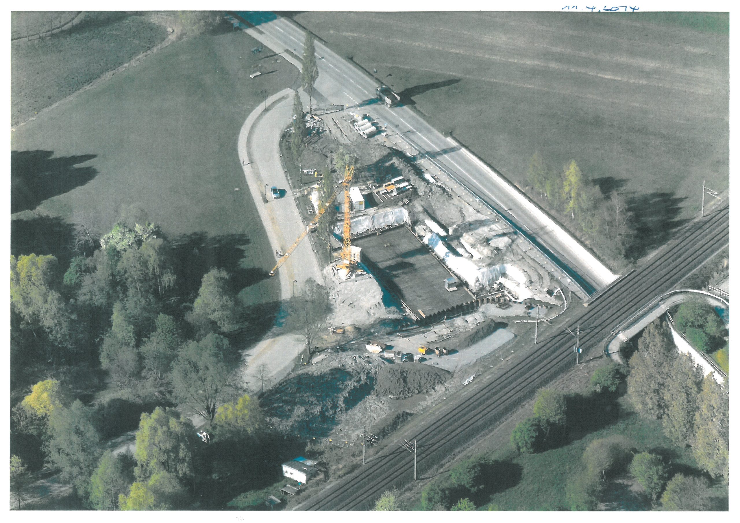 Baustelle Mischwasserüberlaufbecken Mösle in der Bauphase im Jahr 2014