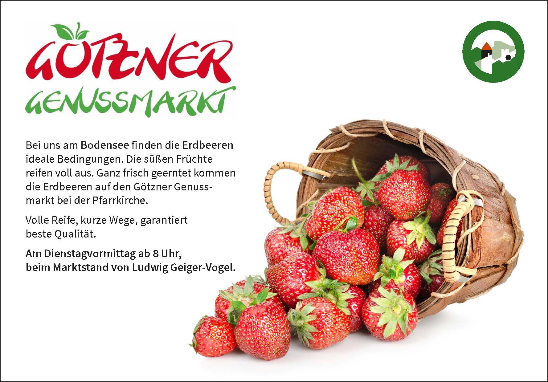 Plakat Erdbeeren am Genussmarkt